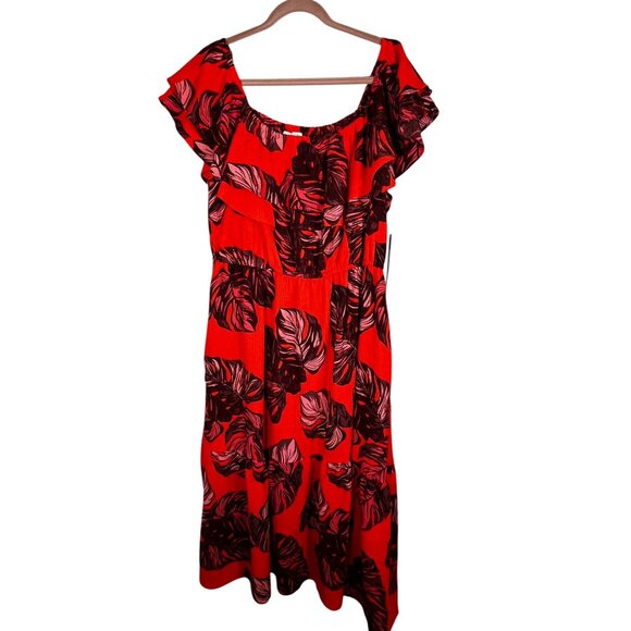 Sofia Vergara Dresses & Skirts - Colorful Floral Tiered Maxi Dress Orange XL Tropical Resort Preppy Cottage Chic